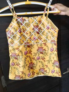 Yellow Floral kurti