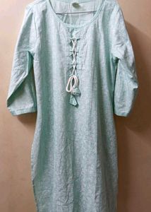 Light Blue Floral Print Kurta with dupatta