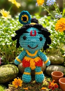 Handmade Crochet Krishna Doll