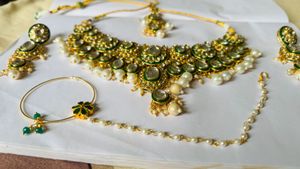 Exquisite Kundan Pearl Necklace Set