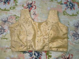 Festive Stunning Gold Mirror Work Blouse