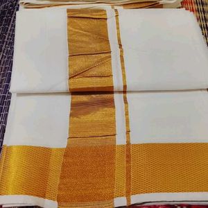 Brand New Dhoti with Double Golden Border