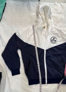 Men's White &amp; Navy Windbreaker Jacket