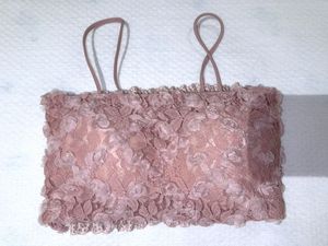 Lace Bralette with Floral Appliques