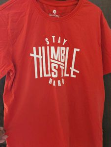 Orange"Stay Humble Hustle Hard" T-Shirt