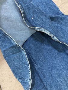 Denim Dress with Peplum Waist