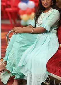 Beautiful Mint Green Kurta plazoo set