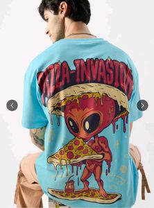 Men's New Souled store Oversized Alien BlueTshirt