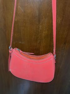 H&amp;M Coral Patent Leather Shoulder Bag