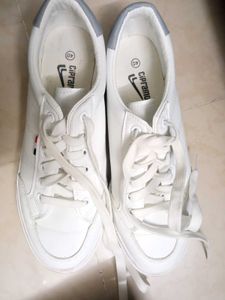 Classic White Lace-Up Sneakers