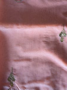 Peach Saree with Gold Embroidery