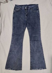 Flared Blue Wash Jeans