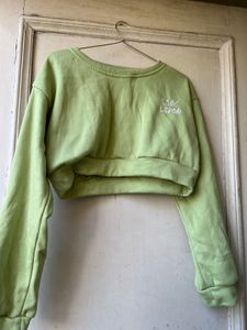 Green Cropped Sweatshirt