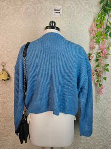 Chic Blue Knit Cardigan