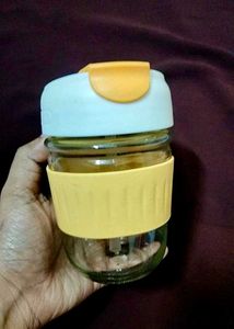 Glass Tumbler with Flip-Top Lid