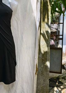 I. Chic Black Halter Neck Midi Dress