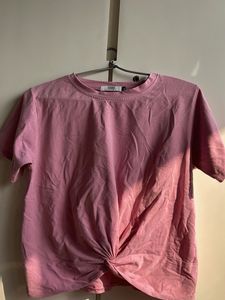 Twisted Front Pink T-Shirt