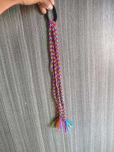 Boho Rainbow Braided Hair Tie