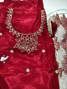 Elegant Red Embroidered Kurta Set
