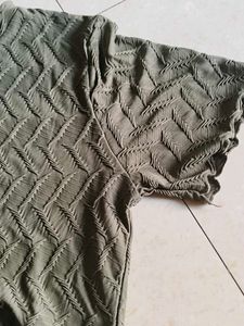 Textured Olive Green Top