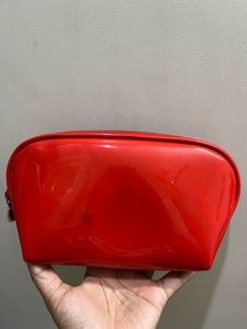 Red Patent Cosmetic Pouch Set of 2