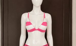 TODAY’s OFFER Pink & White Striped Bikini Top