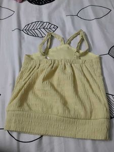 Yellow Floral Embellished Top