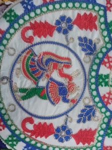 Embroidered Clutch with Tassels