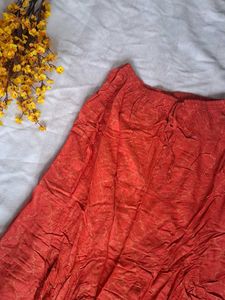 Vibrant Orange Ethnic Skirt