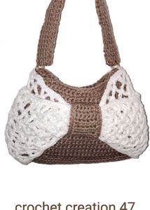 Crocheted Bow Shoulder Bag