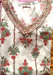 Floral Print Cotton Kurta