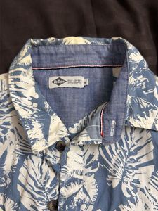 Men's Leaf Print Short Sleeve Shirt