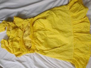 Vibrant Yellow Ruffle Dress