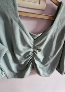 Cute Ruched Puff Sleeve Top
