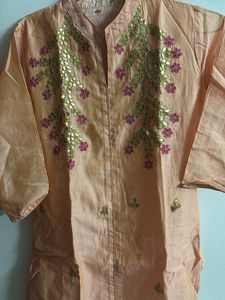 Embroidered Silk Kurta