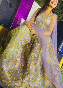 Grey Silver Colour Lehenga Duppata And Blouse
