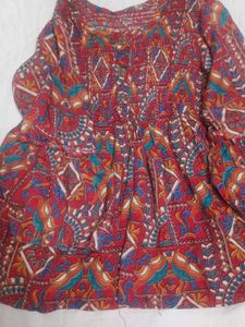 Vibrant kalamkari print tunic top