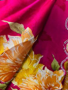 Floral chinnon Saree never worn