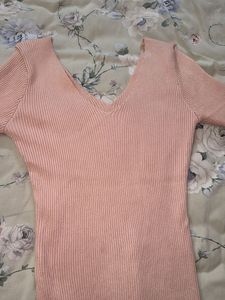 Peach bodycon dress