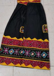 Vintage Black and Red lehenga choli material