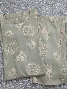 Light Green Printed Palazzo Pants kurta set