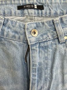 Light Wash Distressed Wide-Leg Jeans