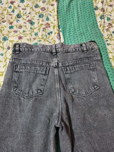 Grey Wash Wide Leg Jeans