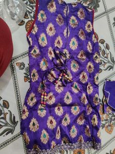Beautiful Purple pearls and jardozi  Embroider