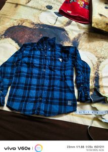 Boys Blue Checkered Shirt