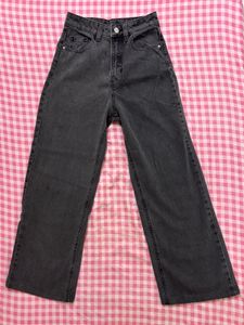 Women's Grey Wide Leg Jeans
