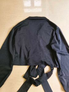 Black Wrap Crop Top
