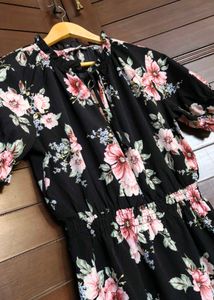 Inspired Hearts Black Floral Print Mini Dress