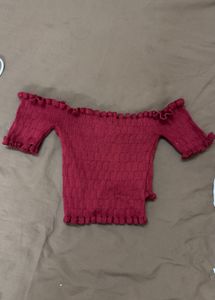 Maroon Off-Shoulder Top Wear it and look slim
