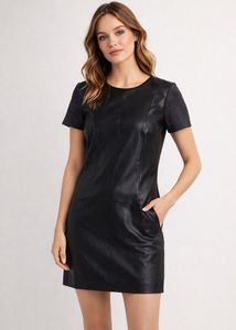 Zara Black Leather Dress (S)